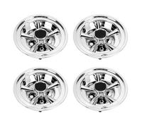 Luocute Capes de Moyeu de Golf de 8 Pouces, Ensemble de 4 Couvercles de Roues Chromés SS Proovis SS, Snap sur Design Universal Chrome Silver Golf Chariot Roue de Roue Remplacement