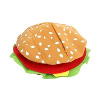 Luocute Chapeau de Hamburger Drôle, Casquette de Costume de Hamburger en Polyester Doux et Respirant avec des Couleurs Vives, pour Enfants Adultes école Sport Fête Carnaval (Taille unique)