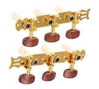 Luocute Classical Guitar Tuning Pegs, 1:14 Gear Ratio, Golden Metal ABS | Accordeurs de cordes de guitare, engrenage en cuivre, colonne à trou unique, pour guitares classiques, avec 8 vis