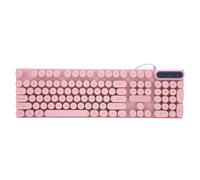 Luocute Clavier de Jeu, Clavier Ergonomique rétroéclairé Filaire USB à 104 Touches avec Pieds Pliables et Touches Multimédia, pour Ordinateur de Bureau OS X (Pink)
