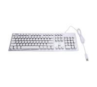 Luocute Clavier de Jeu Mécanique 104 Touches, rétroéclairé RVB avec Commutateurs Bleus, 12 Touches de Raccourci Multimédia, 9 Modes de Rétroéclairage, pour Ordinateur Portable OS X PC (White)