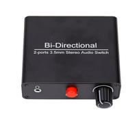 Luocute Commutateur de Son Stéréo 3,5 Mm, Sélecteur AUX Bidirectionnel 2x2 | Coque en Métal CNC, Circuit à Faible Impédance, Contacts Plaqués or, Boutons Manuels, Bouton de Volume pour Console de