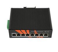 Luocute Commutateurs Ethernet Industriels 8 Ports Non Gérés | Boîtier en Alliage D'aluminium à Température Large de -40°C à 80°C, Montage sur Rail DIN, Entrée 12-58 V CC, Protection ESD