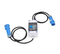 Luocute Compteur d'électricité Numérique Mobile 16A, pour Camping-car et | Compteur KWH Portable avec Prise CEE, Câble en Caoutchouc de 1,4 M, écran LCD rétroéclairé, Mémoire de Données, Protection