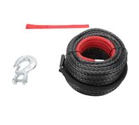 Luocute Corde de Treuil Synthétique 3/8in, 15m Câble de Treuil avec | Corde de treuil synthétique 8 mm, 12 brins, résistance à la rupture de 5,6 tonnes, pour véhicule tout-terrain de camion SUV