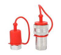 Luocute Coupleurs Hydrauliques Rapides à Face Plate NPT 3/4 Po pour Chargeuses Compactes, Ensemble de Raccords avec Capuchons Anti-poussière, Raccords Femelles et Mâles en Acier trempé
