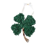 Luocute Couronne de Trèfle à Quatre Feuilles, Décorations de la Saint-Patrick, Porte-Bonheur, avec Cadre en Métal Robuste et Plastique Artificiel pour Murs de Cheminée, Fête de Salle de