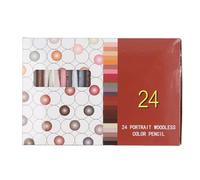 Luocute Crayons à Base D'huile de 24 Couleurs, Pigments Vibrants pour un Dessin et un Mélange Fluides, avec un Design sans Bois pour les étudiants Artistes Esquissant des Livres de