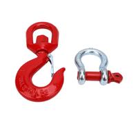 Luocute Crochet de Levage Rotatif de 3 Tonnes et Manille en D | Œil Pivotant pour un Fonctionnement sans Enchevêtrement, Limite de Charge de sécurité de 6600 Livres, Acier allié Robuste,