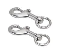 Luocute Crochet Rotatif à Pivot, Acier Inoxydable 316, Rotation à 360 | Clip à ressort marin, acier 316, antirouille, pour la plongée, la pêche, l\'artisanat du cuir
