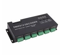 Luocute Décodeur D'Affichage Numérique, Décodeur de 24 Canaux Affichage Numérique Dumpor de Gradins LED RGBW DMX512 Contrôleur de Décodeur pour la Barre DC5v - 24V, Accessoires