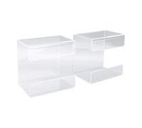 Luocute Distributeur de en Acrylique Mural, Lot de 2 Supports Transparents | S'adapte aux Petits Boîtiers de Mouchoirs, Acrylique Transparent, Résistant aux Dommages, Inclut Vis et Bandes Adhésives
