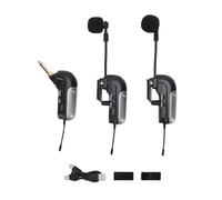 Luocute Double Microphone Accordéon sans Fil UHF, Micro à 360 Degrés, Longue Portée de 30 M avec Récepteur, pour Musiciens, Artistes, Systèmes de Sonorisation, Mélangeurs Audio