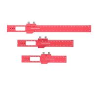 Luocute Ensemble de 3 Règles de Travail du Bois, Règle de Poche Coulissante Réglable en Alliage D'aluminium avec Jauge D'angle et Butée, 16 Cm 20 Cm 30 pour Marquer la Disposition de