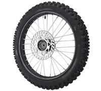 Luocute Ensemble de Pneus de Bord de Roue Avant de 17 Pouces, 70/100-17 2,75-17 Pneu Avant avec Tube Intérieur, Essieu de 12 Mm et Rotor de Frein pour Le Pneu de Vélo de Terre et Jante