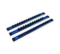 Luocute Ensemble D'organisateurs de Douilles Magnétiques, Rail en Alliage D'aluminium de 3 Pièces avec Clips Pivotants à 360 Degrés pour Douilles de 1/4 3/8 1/2 Pouces, adapté au