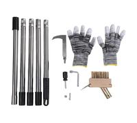 Luocute Ensemble D'outils de Désherbage de Fissures, Outil de Désherbage 2 en 1 en Acier Inoxydable avec Poignée Réglable de 63 Pouces de Long, adapté à L'élimination de la Mousse des