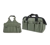 Luocute Ensemble D'Outils de Jardin 9 Pièces avec Tablier Imperméabilisant et Sac de Rangement, Outils de Jardinage Robustes pour Planter, Creuser, Cultiver des Fleurs et des Légumes,