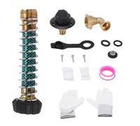 Luocute Entrée d'eau pour Camping-Car avec Clapet Anti-Retour, 3/4 NH Femelle vers 1/2 NPT Mâle à Bride Noire, Entrée d'eau Douce pour Camping-Car, Raccord à 90 Degrés, Bouchon