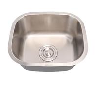 Luocute Évier de Cuisine en Acier Inoxydable 304, 15,2 X 12,8 X 7,3 Pouces, évier Simple Sous Plan avec Crépine à Panier, pour Cuisine, Bar, Salle de Bain