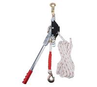 Luocute Extracteur Manuel à Cliquet, Treuil à Câble en Acier à Double Engrenage de 1,5 Tonne avec Crochets Verrouillés de sécurité et Poignée Ergonomique pour le Levage, le Remorquage, la