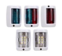 Luocute Feux de Navigation LED pour Bateau, Kit de Feux Tribord Bâbord et Poupe, 5 Pièces DC12V 0,85W for Navires jusqu’à 12 M