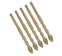 Luocute Forets à Pointe en Croix, Jeu de 5 Pièces en Carbure avec Queue | Foret en céramique de 12 mm pour le verre, le marbre, le carrelage, la brique, le bois, le béton et les mèches à tête de