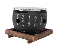 Luocute Grill Japonais Mini Portable Charbon de Bois Rond (L) | Conception portative compacte, cuisson familiale en plein air, chauffage rapide et cuisson uniforme