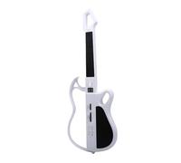 Luocute Guitare électrique pour Enfants, Pliable sans Cordes, LED Allume 7 Sons BT Rechargeable, 4 Rythmes de Machine à Tambour, avec Bandoulière, Instrument de Musique pour les Sorties (WHITE)