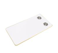 Luocute Haut de Table de RV en Bois Massif, 800x400 Mm, 2 Porte-Tasse, Coins Lisses, Bords Scellés en Métal, adapté au Pont de Yacht en Camping-Car (White)