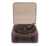 Luocute Haut-Parleur D'enregistrement, Haut-Parleur Rétro avec Lumière Ondulée et Affichage de L'heure, Veilleuse D'ambiance pour Chambre à Coucher, Salon, Bureau (Couleur du Bois)