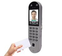 Luocute Horloge Biométrique, Système de Reconnaissance D'empreintes Digitales Faciales, Reconnaissance de Mot de Passe/Carte d'identité avec écran LCD de 2,4 Pouces pour Le Contrôle (Prise UE)