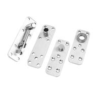 Luocute Horte de Porte Dissimulée, Charnière Pivot de Rotation à 360 Degrés Lourds avec Bouchon Tampon, Distance D'extension Réglable, capacité de Charge de 272 Kg, Acier Inoxydable,