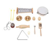 Luocute Instrument de Percussion pour Enfants en Hêtre Musical | Kit de Percussion en Bois avec Xylophone, Tambourin, Tambour et Maracas, Bords Arrondis Sécurisés, Éducation Précoce au