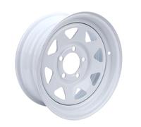 Luocute Jante de Roue de Remorque 14x5,5, 5 Cosses sur 4,5 Boulons, Jante en Acier Peint par Pulvérisation Blanc pour Remorques de Bateaux de Fret Utilitaires