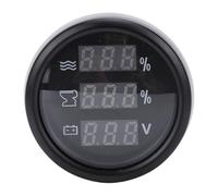 Luocute Jauge D'affichage Numérique de 52 Mm, Voltmètre Multifonctionnel de Tension des Eaux Usées, Compteur de Niveau D'eau avec Rétro-éclairage, Prend en Charge les (Cadran noir Couvercle noir)