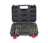 Luocute Jeu D'extracteurs de Vis 20 Pièces, Forets HSS Main Gauche et Kit D'extracteur Multi-cannelures avec Conception à Rainure en Spirale Inversée, pour Enlever les écrous Cassés et