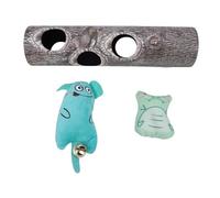 Luocute Jouet à roulettes pour Chat avec Trou d'arbre, Jouet d'exercice Amusant Interactif à Plusieurs Trous avec Cloches en Peluche et Herbe à Chat pour Chats D'intérieur de Toutes