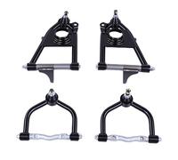 Luocute Kit de Bras de Commande Tubulaires Inférieur Supérieur Avant, Bras de Commande Tubulaires, Kit de Suspension Inférieure Supérieure Avant en Acier Haute Résistance avec Bague de