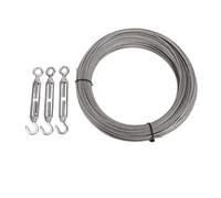 Luocute Kit de Câble en Acier Inoxydable de 2 Mm de 50 M, Câble Métallique avec Embouts en Aluminium pour Suspendre des Plantes Grimpantes en Treillis, Fil de en Acier Inoxydable