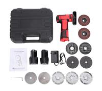 Luocute Kit de Meuleuse D'angle à Brosse sans Fil, Mini Outil de Meulage D'angle électrique 13 000 Tr/min avec 2 Batteries 3900 MAh et 10 Disques de Coupe, Meuleuse pour Couper le