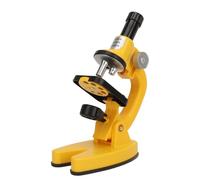 Luocute Kit de Microscope Couler Les Enfants de 5 à 7 Ans, 8 à 12 Ans, Microscope Couler Enfants 200x-1200x avec à Corps en mété (Couleur Jaune)