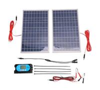 Luocute Kit de Panneaux Solaires 80W 2 Pièces 40W avec Contrôleur de | Système Hors Réseau pour Maison de Toit de Ferme de Bateau de Camping-car, Charge Rapide à Double Puce, Panneau Solaire