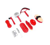 Luocute Kit de Toilettage pour Chevaux, Ensemble de 10 Brosses en Acier Inoxydable avec Côtés Lisses et Dentelés, Cure-sabot, Brosse de Massage, Lame de Perte, pour Chevaux, Bovins,