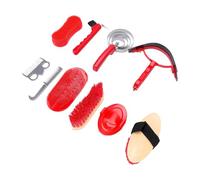 Luocute Kit de Toilettage pour Chevaux, Ensemble de Brosses en Acier Inoxydable avec Peigne à Curry, Cure-sabot, Lame de Perte pour les Soins équins, Bain du Bétail, Ensemble Complet de