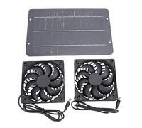 Luocute Kit de Ventilateur D'extraction à énergie Solaire, Double Ventilateur Solaire de 7 W avec Imperméabilisation IPX7 et Filet de Protection, de Ventilation Portable