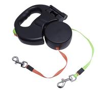 Luocute Laisse Double pour Chien, Laisse Rétractable Automatique avec Lumière LED, avec Prise Confortable pour Animaux de Petite et Moyenne Taille (Black)