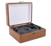 Luocute Lecteur CD Portable, étui en Cuir PU avec Deux Haut-parleurs Stéréo Intégrés, 5.0, Télécommande, pour la Maison, la Chambre à Coucher, Le Salon (Brown)