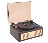 Luocute Lecteur CD Rétro, Lecteur de Musique HiFi Rechargeable 5.0 Portable avec Haut-parleurs Intégrés et Télécommande pour L'apprentissage des Langues, des Histoires au Coucher (Brown)