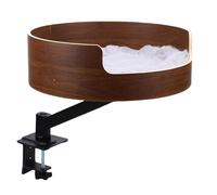 Luocute Lit de Chat de Bureau, Hamac à Chat Flottant 360 ° Perche de Bureau Rotative avec Coussinet Amovible Doux pour Le Bureau à L'intérieur
